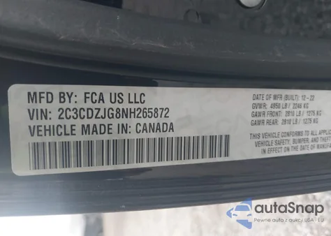 2022 Dodge Challenger Gt from USA, damaged, VIN 2C3CDZJG8NH265872